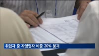 올해 취업자 중 자영업자 비중 20% 붕괴