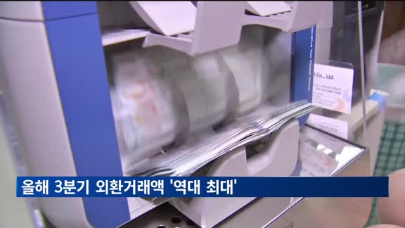 3분기 외환거래액 역대 최대…"증권투자 증가 영향"