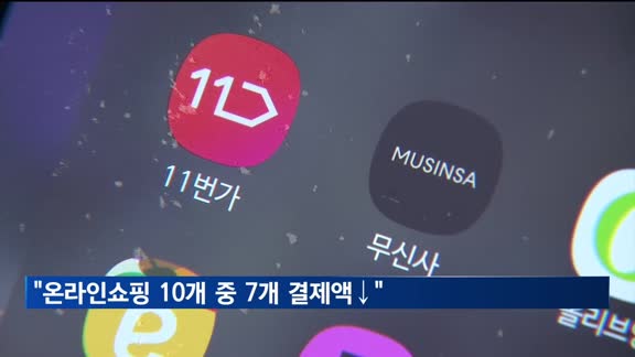 "온라인쇼핑 10개 중 7개 결제액 감소"