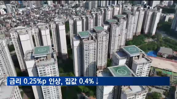 "기준금리 0.25%p 인상하면 집값 0.4% 낮춰"