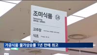 가공식품 물가, 1년 만에 최대폭 상승