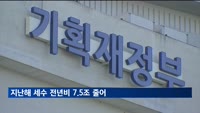 지난해 국세 수입 전년대비 7조 5천억 원 줄어