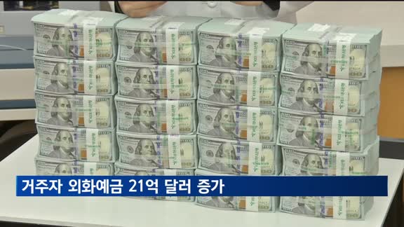 거주자 외화예금, 기업 중심으로 21억 달러 증가