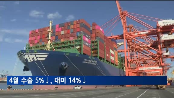 4월 중순까지 수출 5%대 감소…대미 수출 14% 줄어
