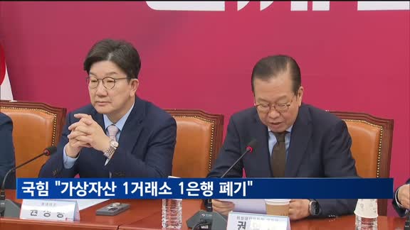 국민의힘 "가상자산 1거래소 1은행 원칙 폐기"