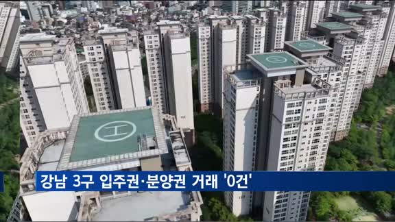 토허제 확대 지정에…강남 3구 입주권 거래 '0건'