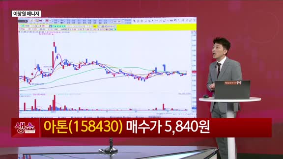 [생생한 주식쇼 생쇼] 아톤 (158430), 양자암호 보안주로 주목…후발 급등 기대