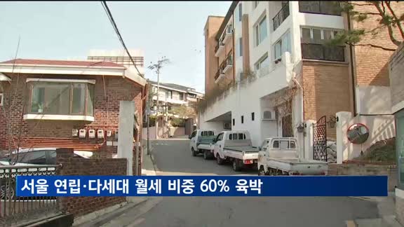 서울 연립·다세대 월세 비중 60% 육박…전세 기피 가속