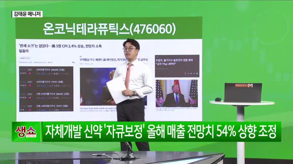 [생생한 주식쇼 생쇼] 온코닉테라퓨틱스 (476060), 바이오 육성 정책 수혜주…‘상승 초입’ 진입 주목