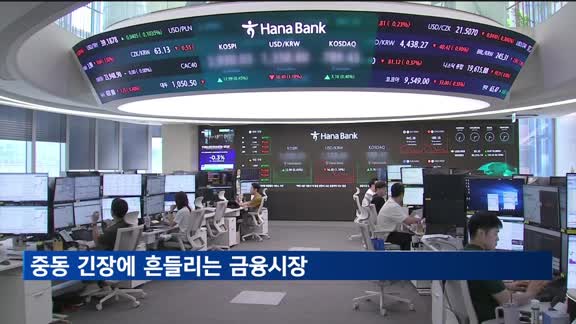 중동 긴장에 흔들리는 금융시장…주가 급제동