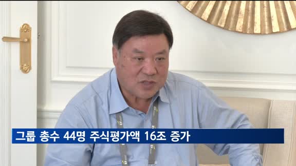 주요 그룹 총수 44명 주식평가액 16조 원 증가…이재용 1위