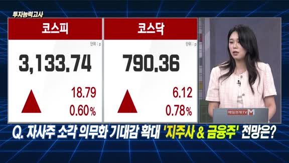 [투자능력고사] 주식남녀 / 자사주 소각 의무화 기대감 확대! ‘지주사 & 금융주‘ 전망은?