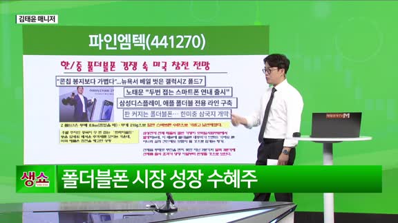 [생생한 주식쇼 생쇼] 파인엠텍 (441270) 폴더블폰 핵심 수혜주로 부각