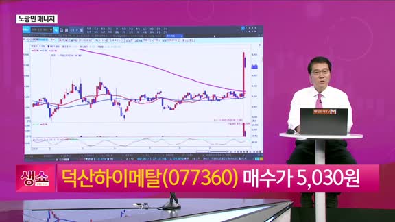 [생생한 주식쇼 생쇼] 덕산하이메탈 (077360), 테슬라 모멘텀에 따른 상승 기대